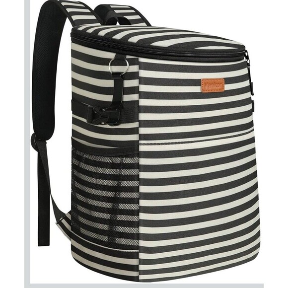 Unbranded Handbags - New Black & White Soft Backpack Cooler Insulated Leak Proof Waterproof 45 Cans